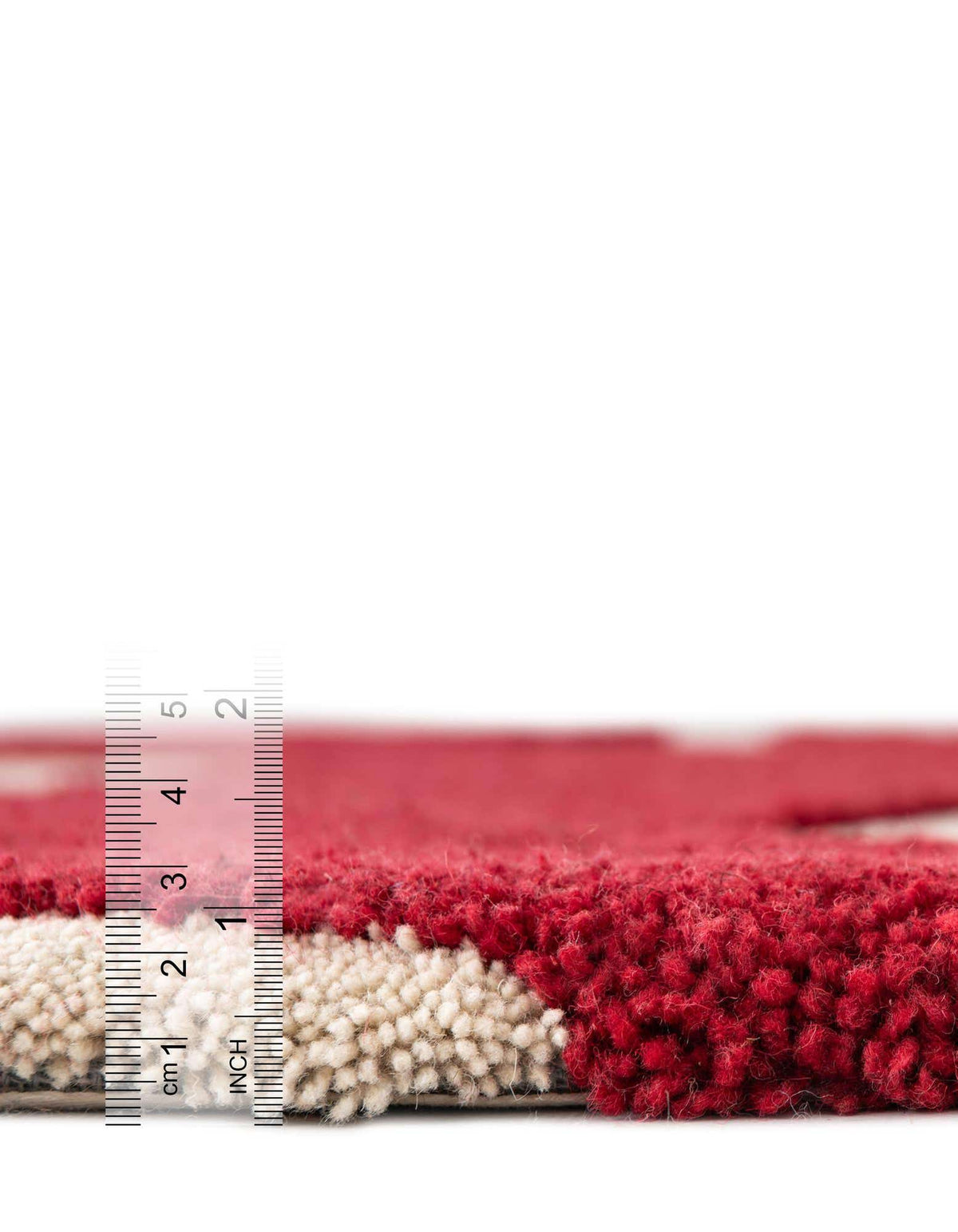 Rund Teppich AI Handgetuftet in Rot und Elfenbein von Hadorn™ - Lifestyle Image