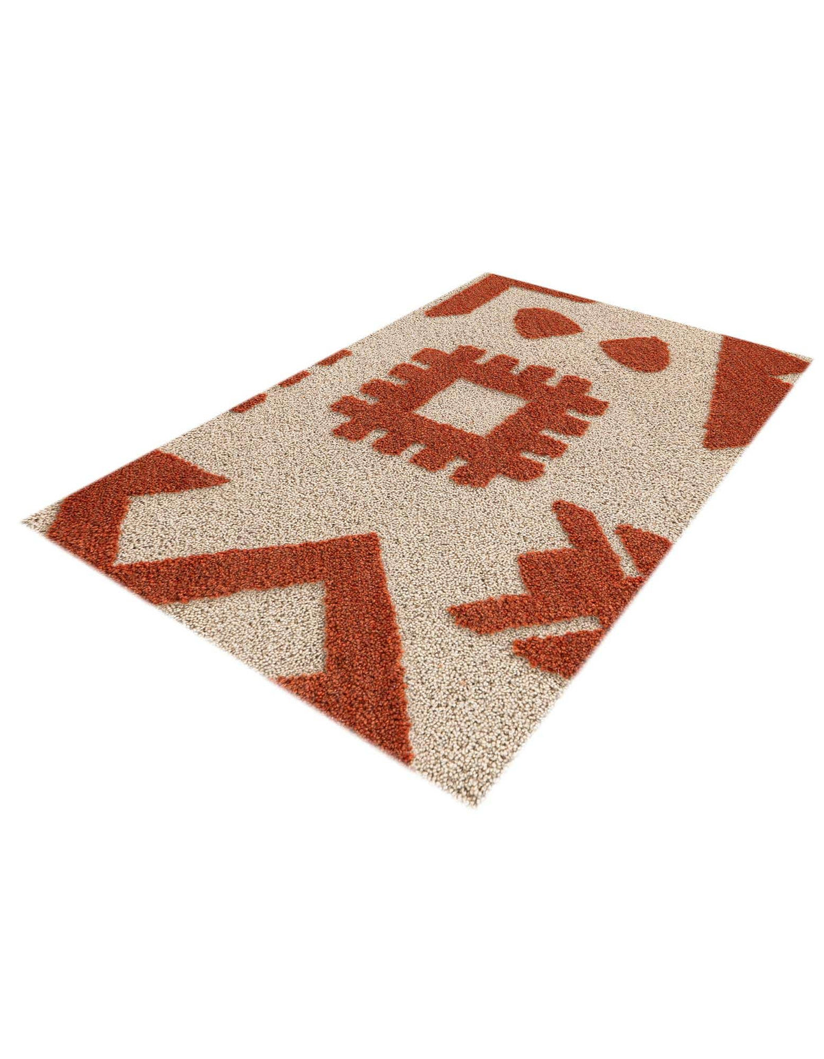 Rechteck Teppich AI Handgetuftet in Orange und Elfenbein von Hadorn™ - Lifestyle Image