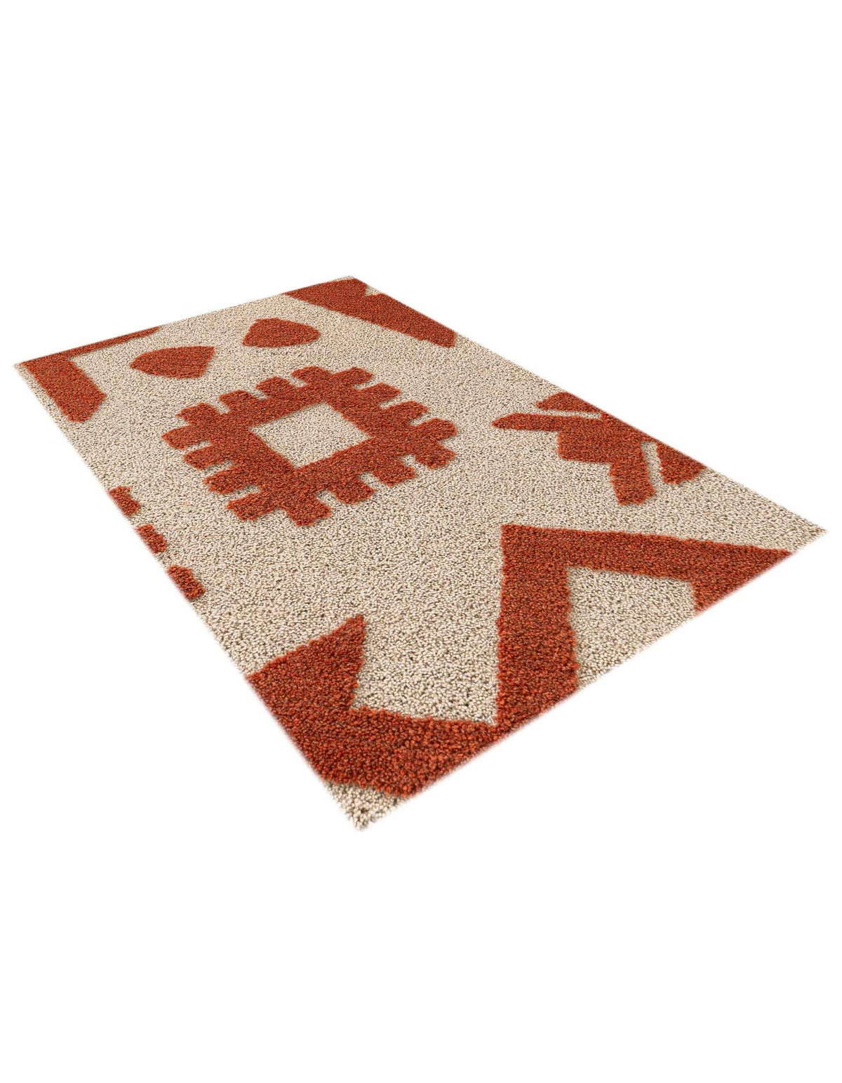 Rechteck Teppich AI Handgetuftet in Orange und Elfenbein von Hadorn™ - Lifestyle Image
