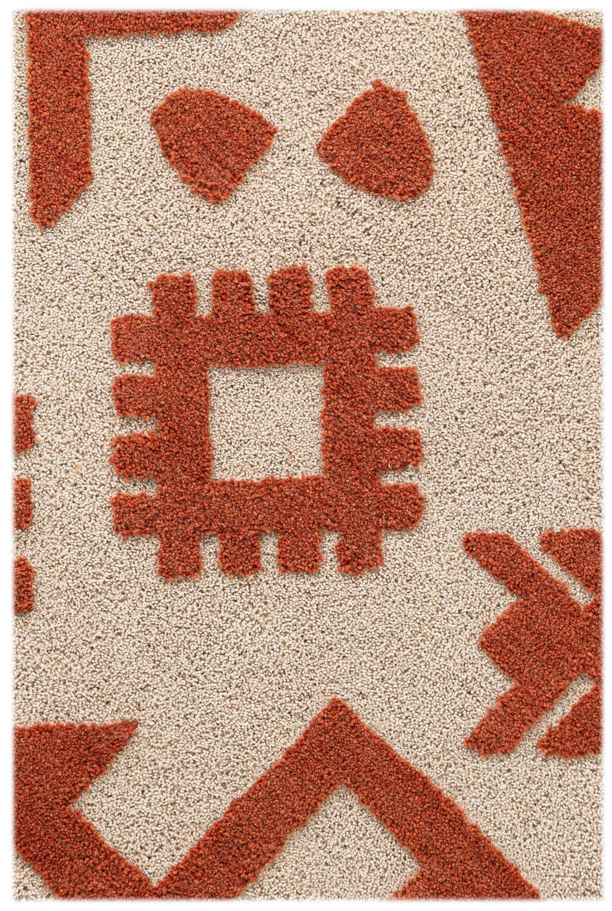 Rechteck Teppich AI Handgetuftet in Orange und Elfenbein von Hadorn™ - Lifestyle Image