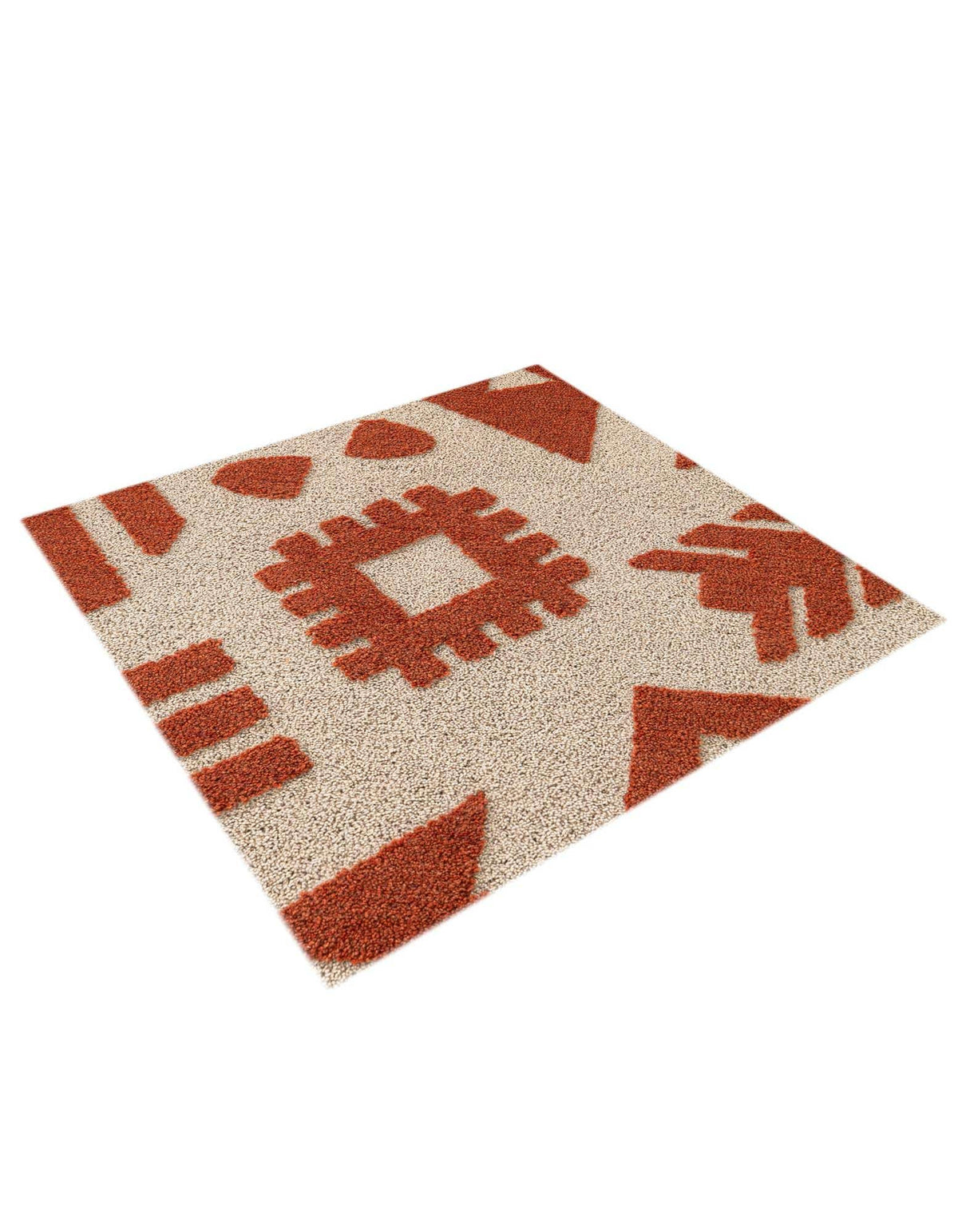Quadratisch Teppich AI Handgetuftet in Orange und Elfenbein von Hadorn™ - Lifestyle Image