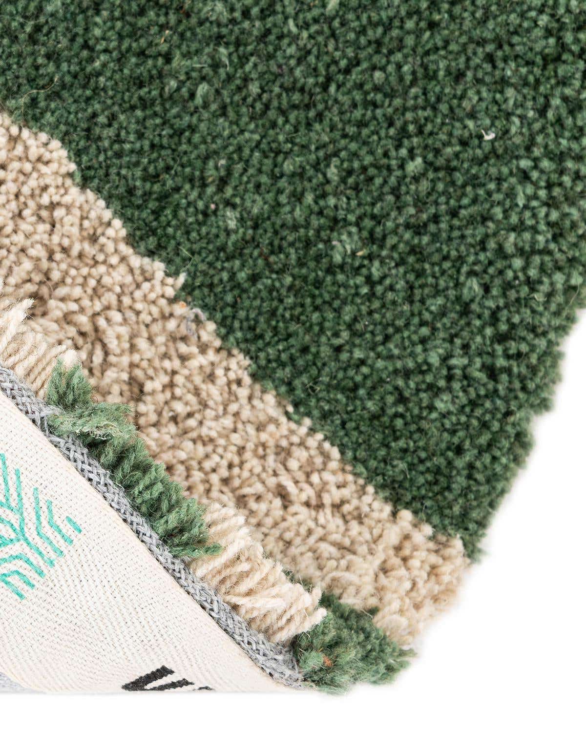 Rund Teppich AI Handgetuftet in Grün und Elfenbein von Hadorn™ - Lifestyle Image