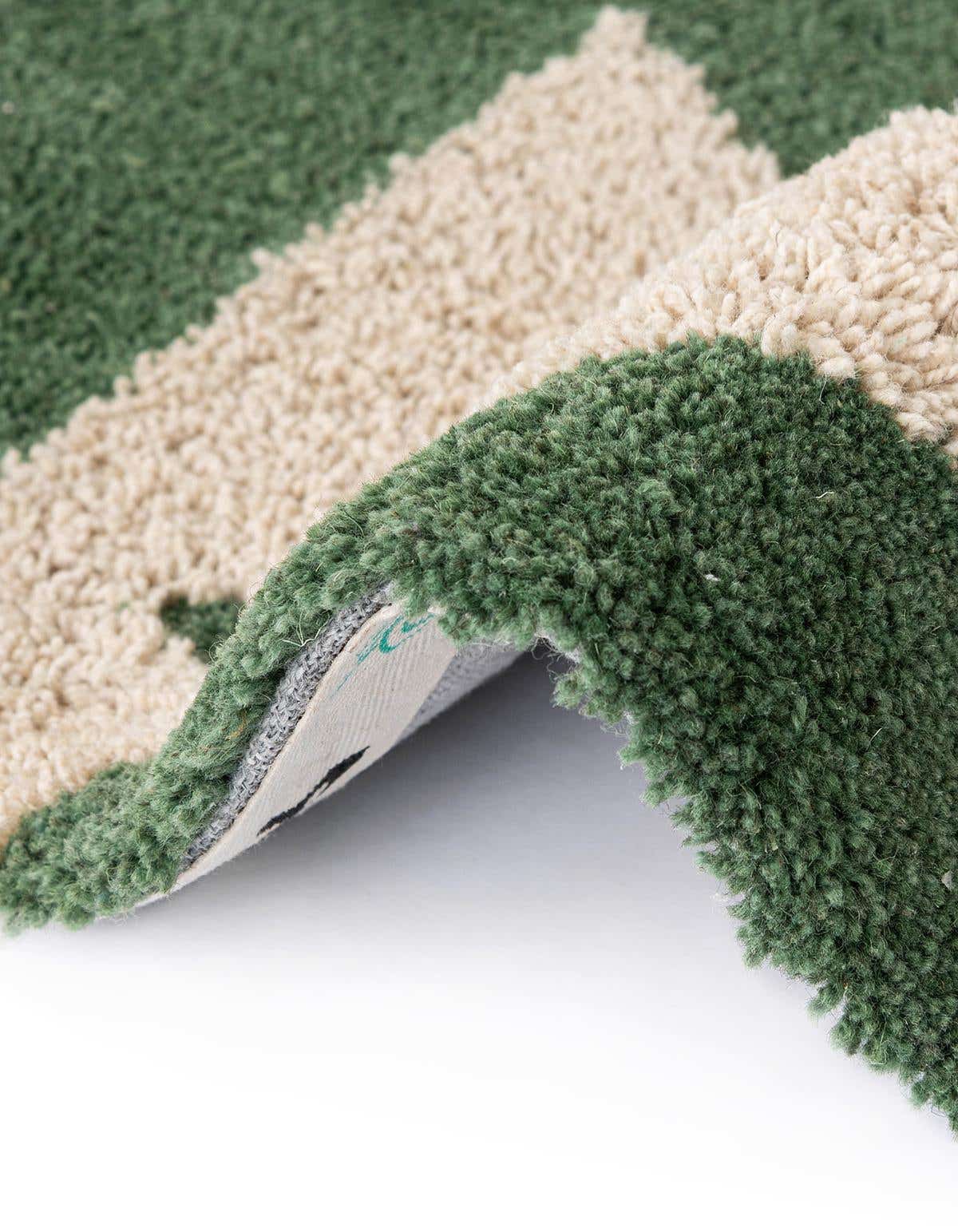 Rund Teppich AI Handgetuftet in Grün und Elfenbein von Hadorn™ - Lifestyle Image