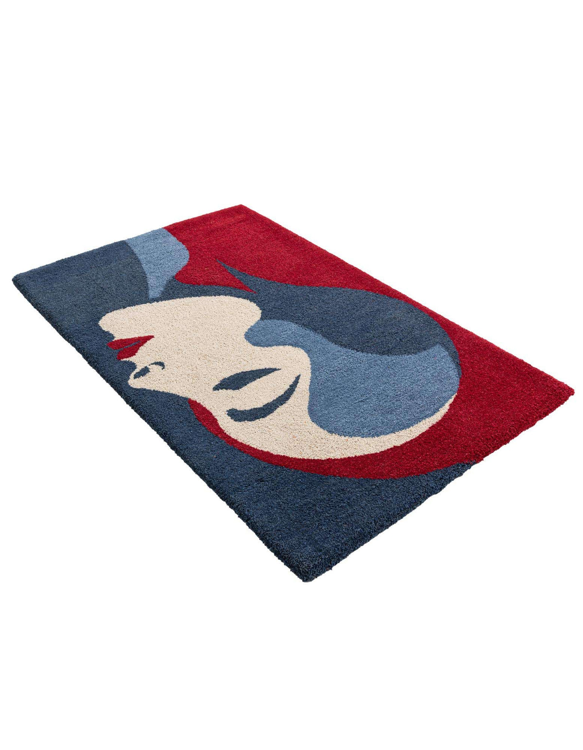 Rechteck Teppich AI Handgetuftet in Blau und Rot von Hadorn™ - Lifestyle Image