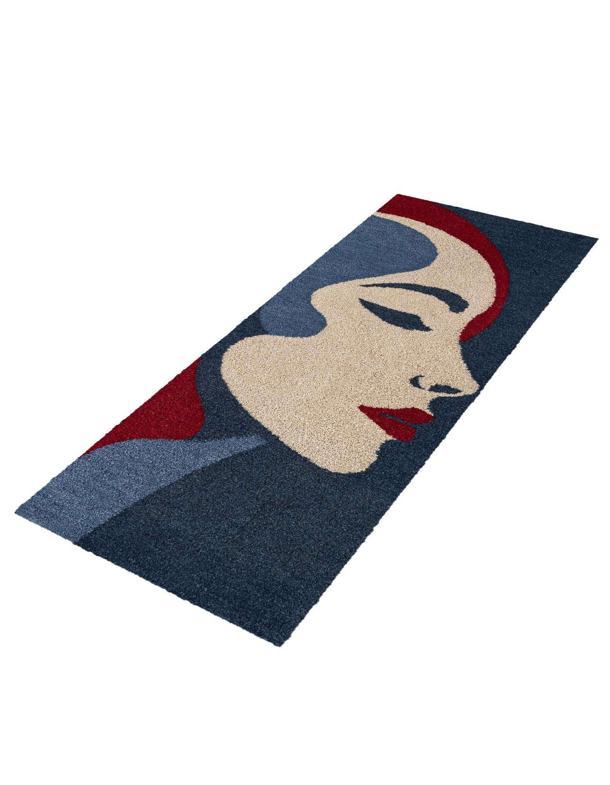 Läufer Teppich AI Handgetuftet in Blau und Rot von Hadorn™ - Lifestyle Image