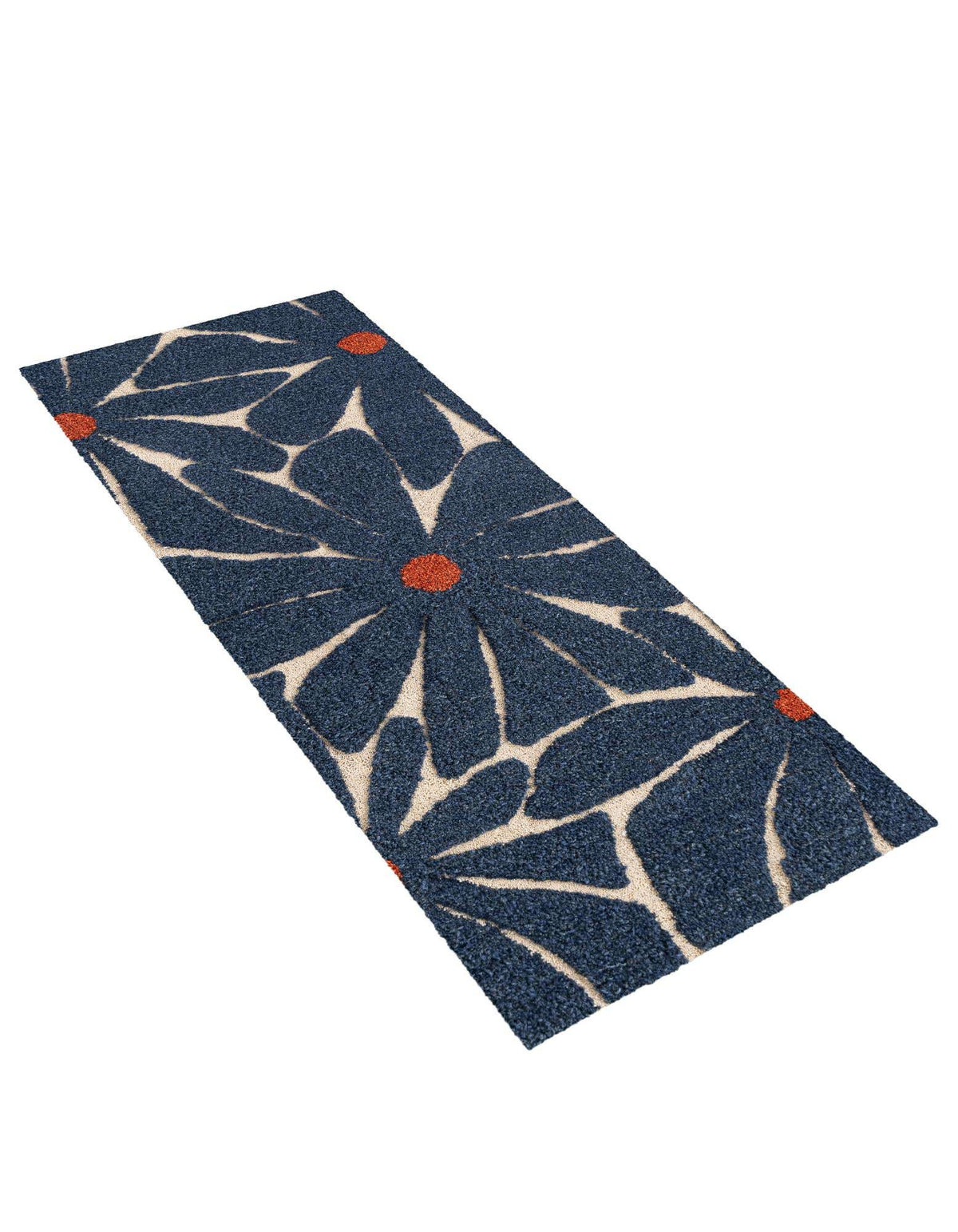 Läufer Teppich AI Handgetuftet in Marineblau und Elfenbein von Hadorn™ - Lifestyle Image