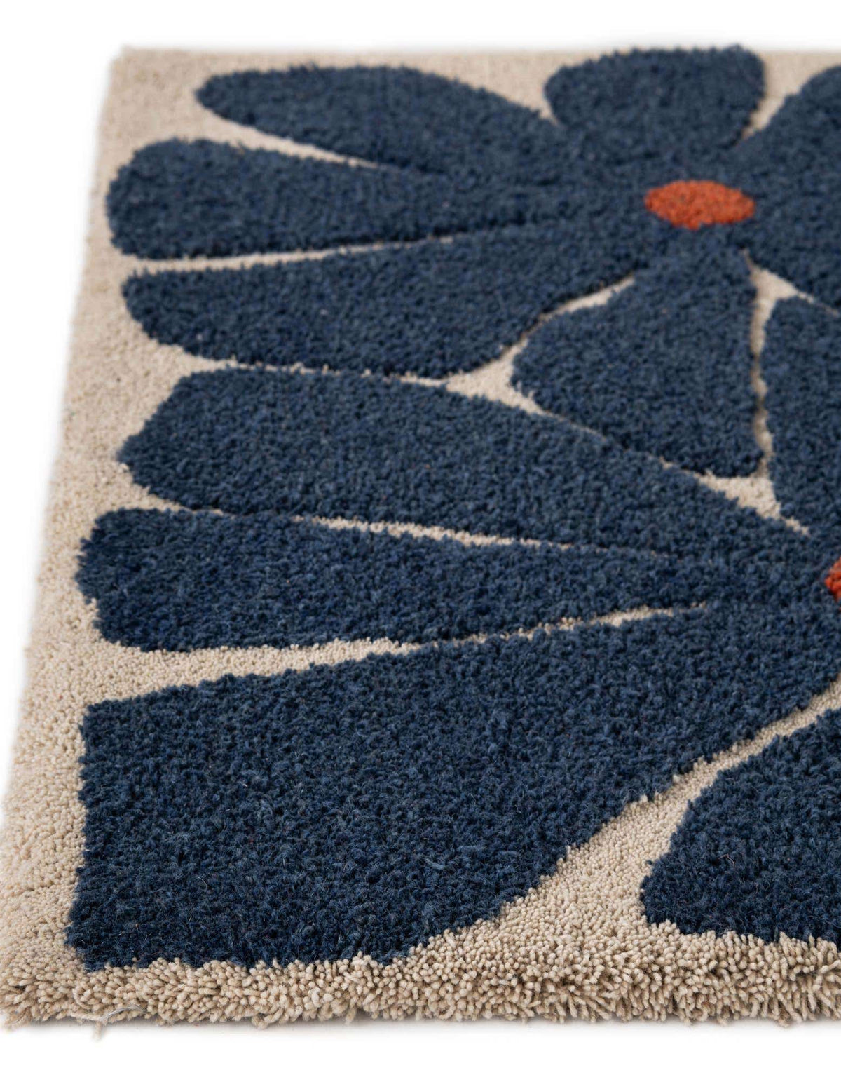 Quadratisch Teppich AI Handgetuftet in Marineblau und Elfenbein von Hadorn™ - Lifestyle Image