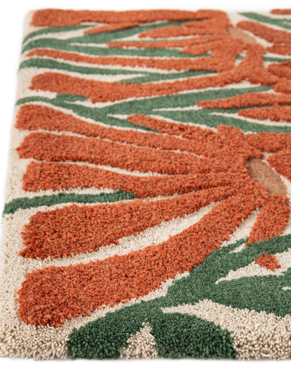 Läufer Teppich AI Handgetuftet in Orange und Grün von Hadorn™ - Lifestyle Image