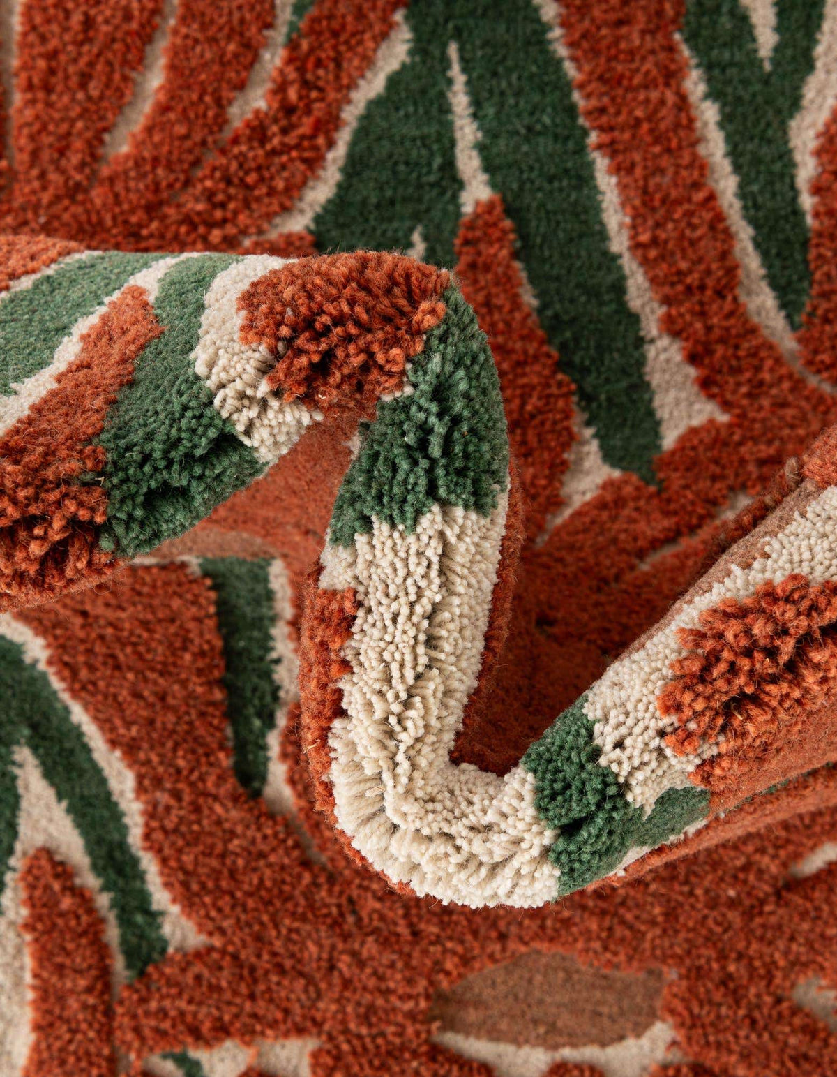 Läufer Teppich AI Handgetuftet in Orange und Grün von Hadorn™ - Lifestyle Image