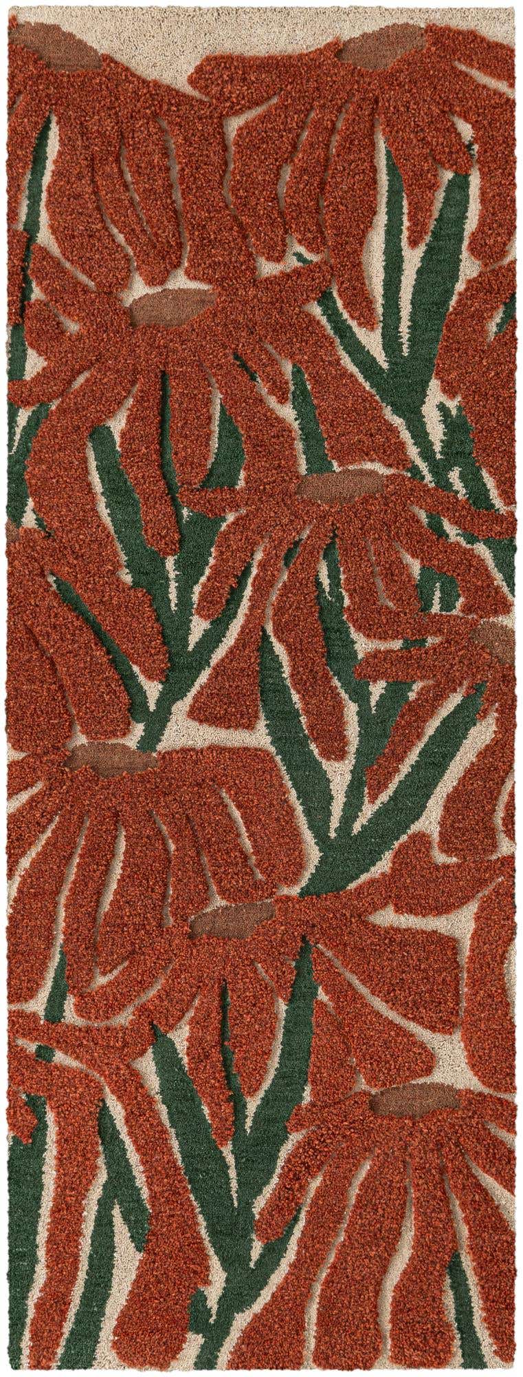 Läufer Teppich AI Handgetuftet in Orange und Grün von Hadorn™ - Lifestyle Image
