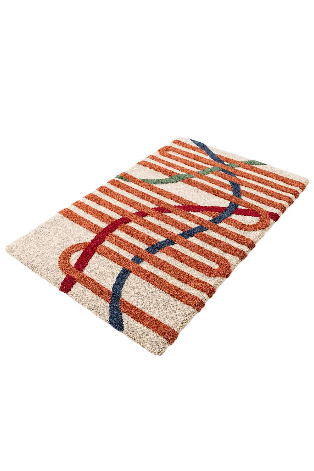 Rechteck Teppich AI Handgetuftet in Elfenbein von Hadorn™ - Lifestyle Image