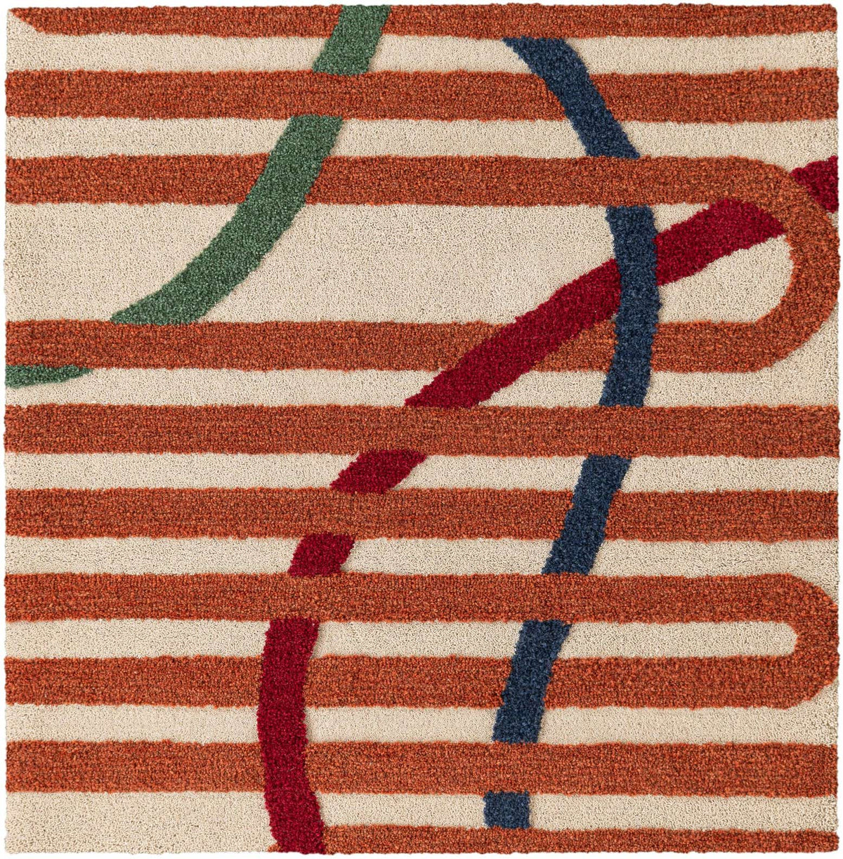 Quadratisch Teppich AI Handgetuftet in Elfenbein von Hadorn™ - Lifestyle Image