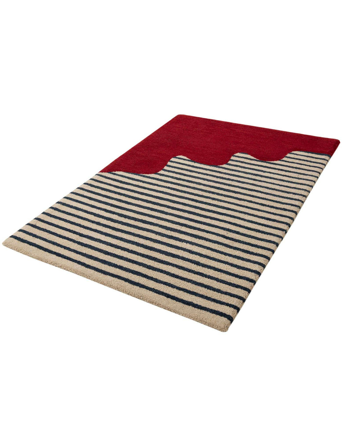 Rechteck Teppich AI Handgetuftet in Elfenbein und Rot von Hadorn™ - Lifestyle Image