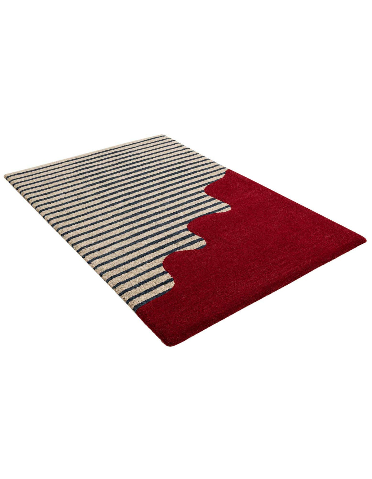 Rechteck Teppich AI Handgetuftet in Elfenbein und Rot von Hadorn™ - Lifestyle Image