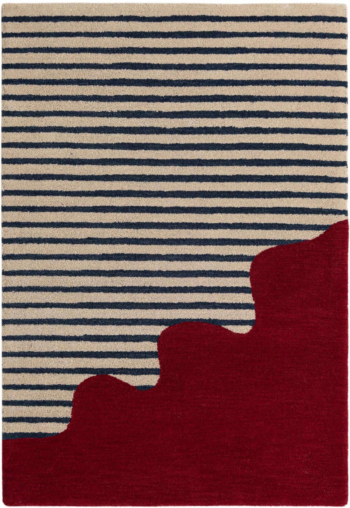 Rechteck Teppich AI Handgetuftet in Elfenbein und Rot von Hadorn™ - Lifestyle Image