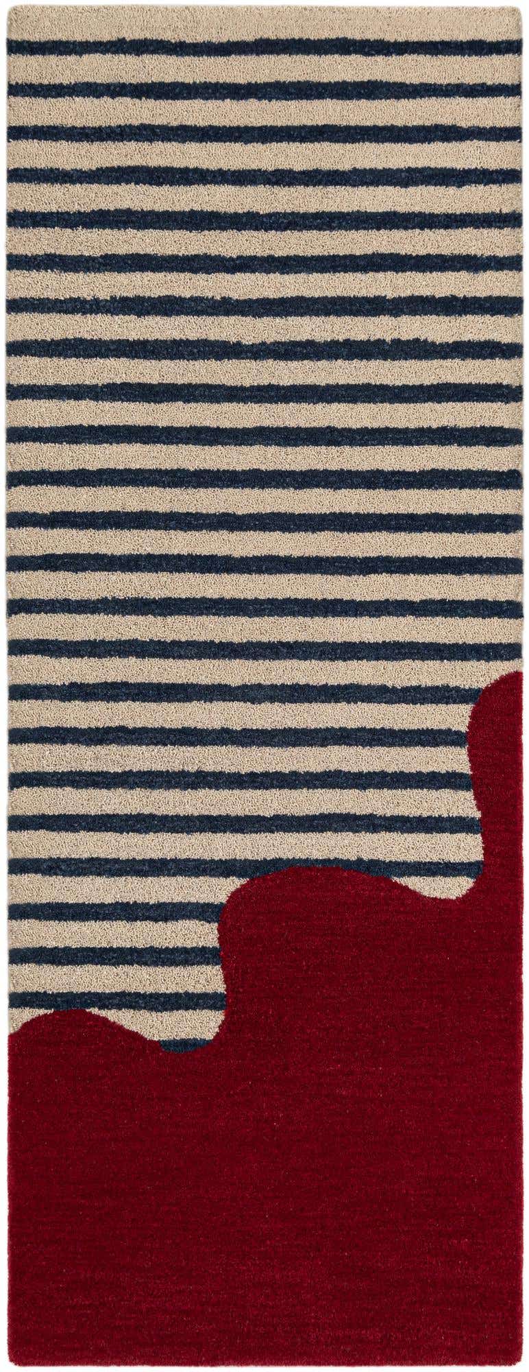 Läufer Teppich AI Handgetuftet in Elfenbein und Rot von Hadorn™ - Lifestyle Image