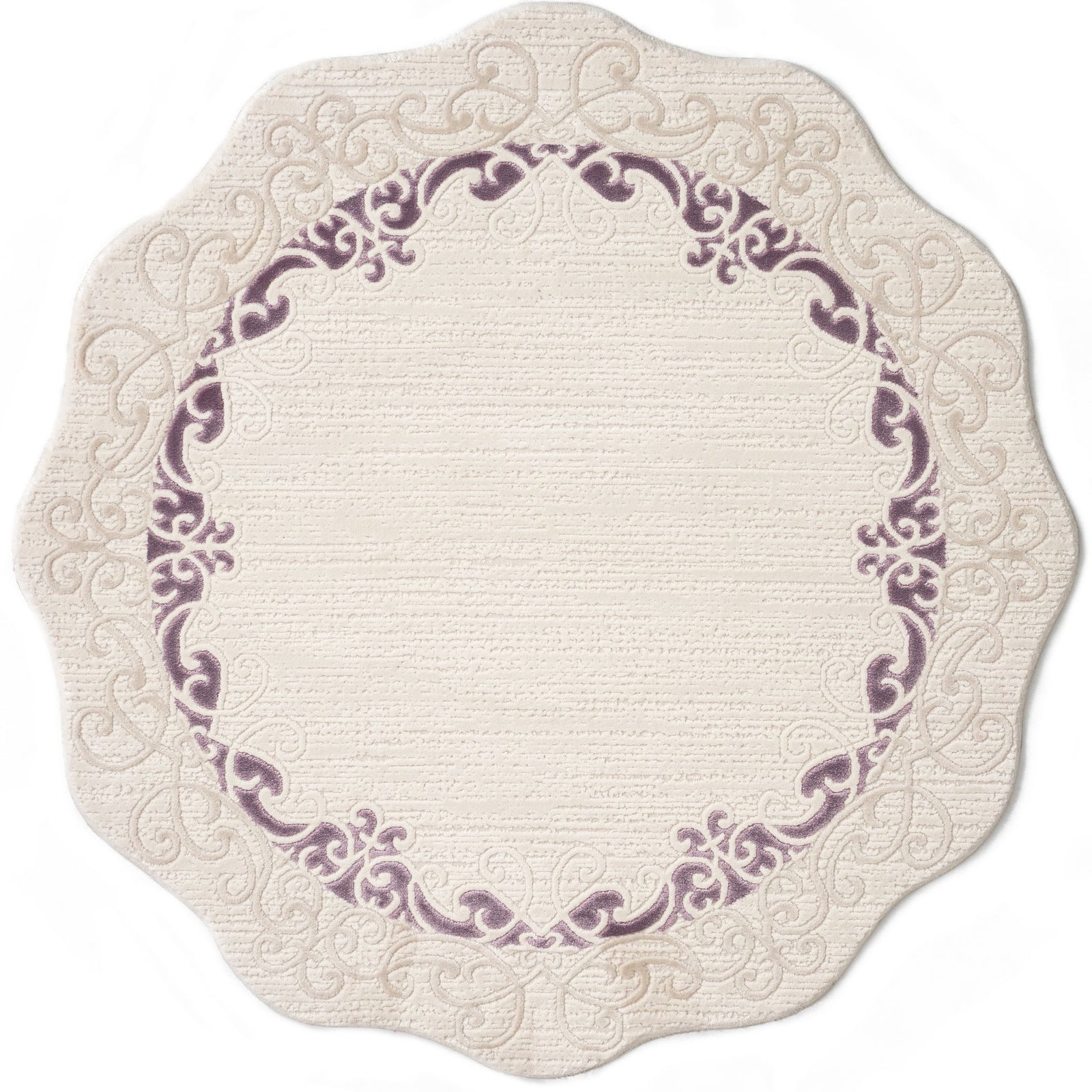 Rund Teppich Royal Frame in Creme von Hadorn™ - Lifestyle Image