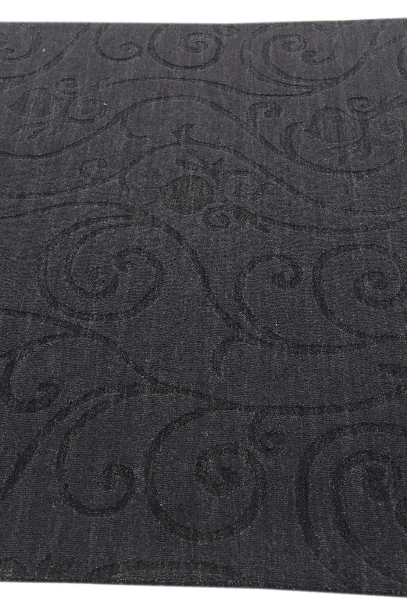 Wolle und Baumwolle Teppich Luna in Schwarz von Hadorn™ - Lifestyle Image