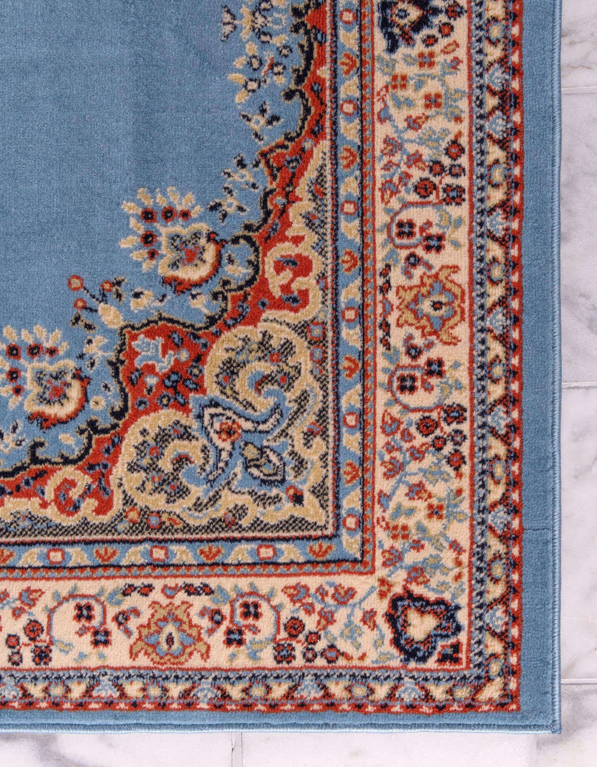 Rechteck Teppich Mashhad Design in Hellblau von Hadorn™ - Lifestyle Image