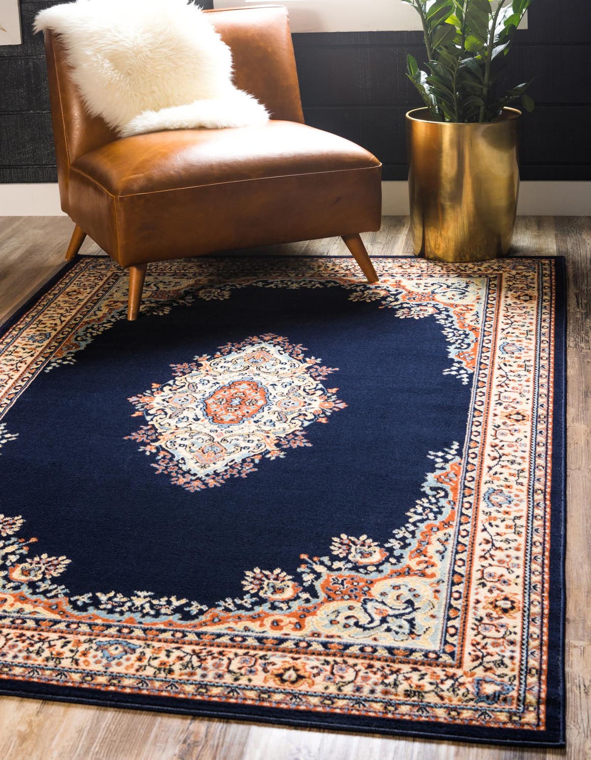 Rechteck Teppich Mashhad Design in Blau von Hadorn™ - Lifestyle Image