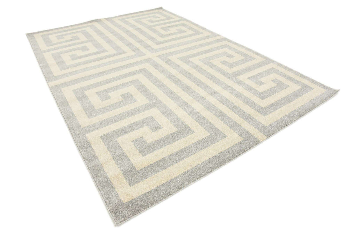 Rechteck Teppich Greek Key in Grau von Hadorn™ - Lifestyle Image