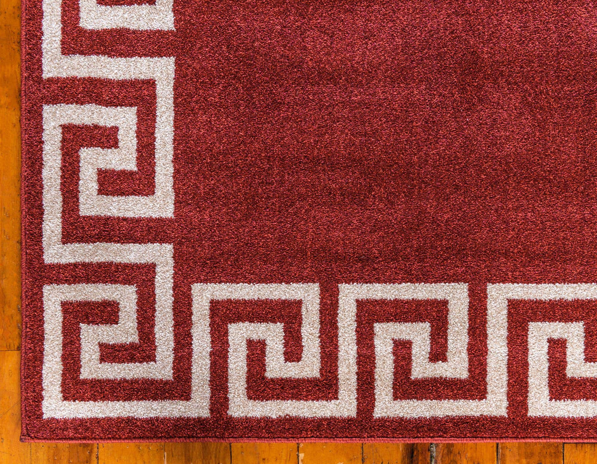 Rechteck Teppich Greek Key in Rot von Hadorn™ - Lifestyle Image