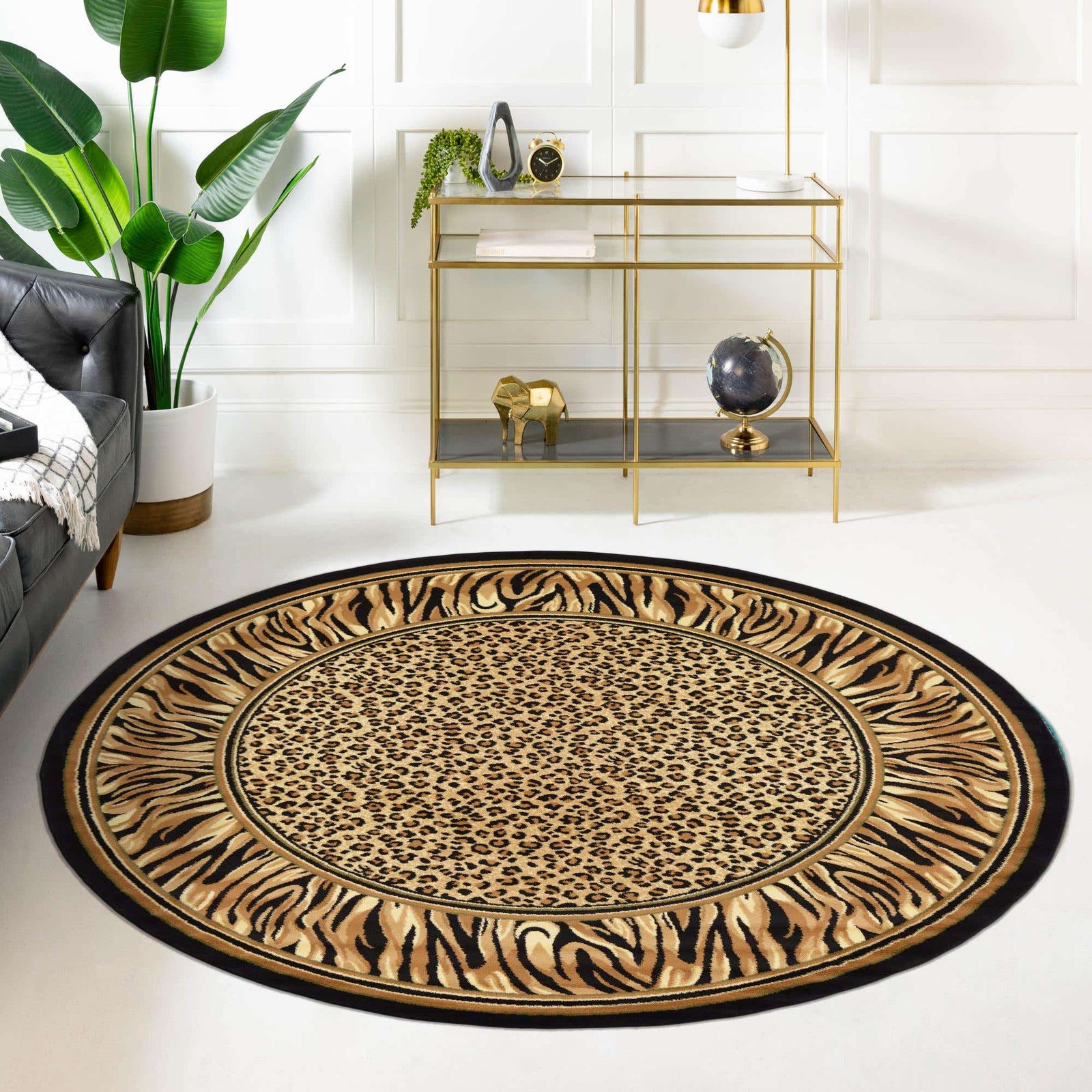 Rund Teppich Safari in Hellbraun von Hadorn™ - Lifestyle Image