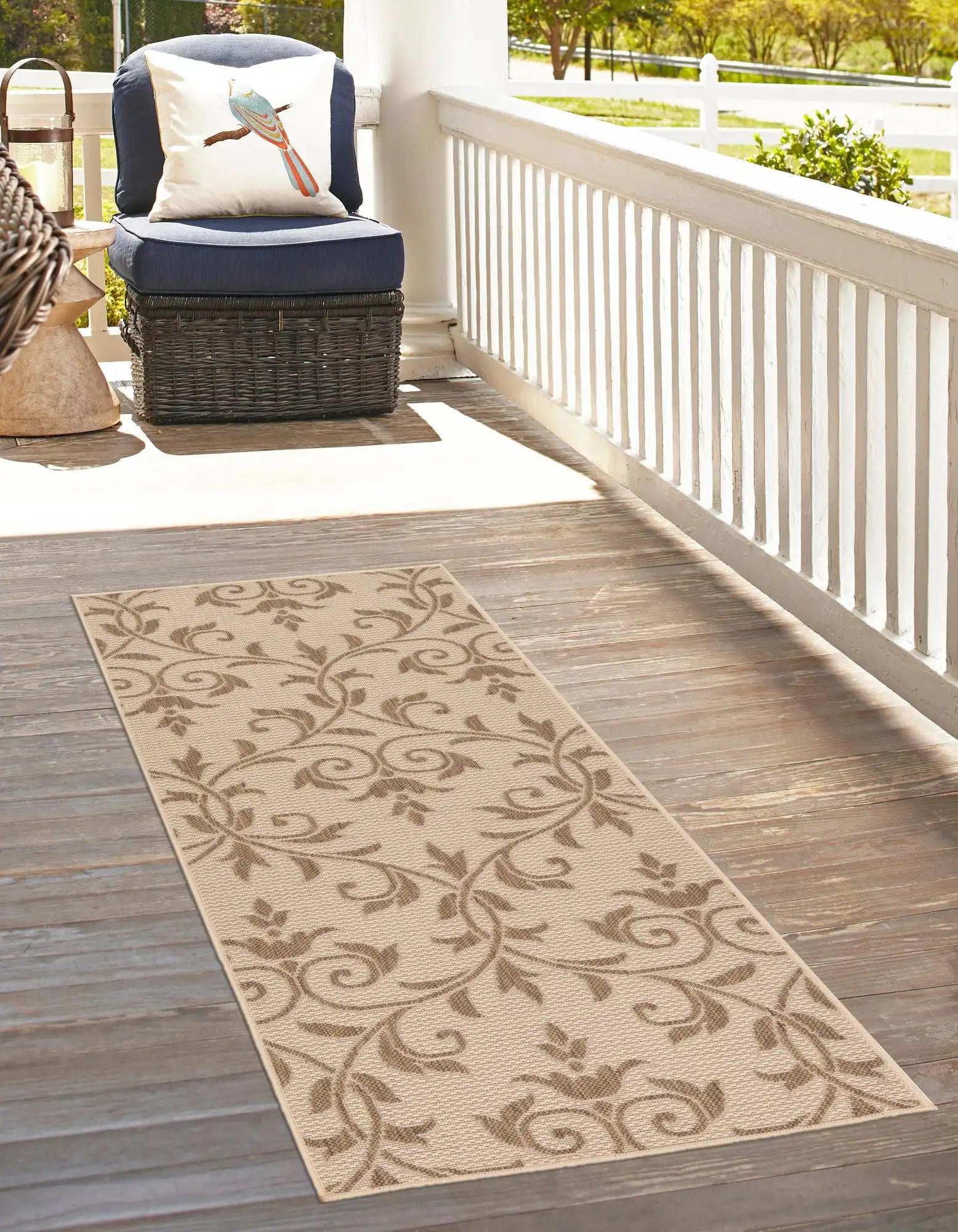 Läufer Outdoor Teppich Outdoor Botanical in Beige von Hadorn™ - Lifestyle Image