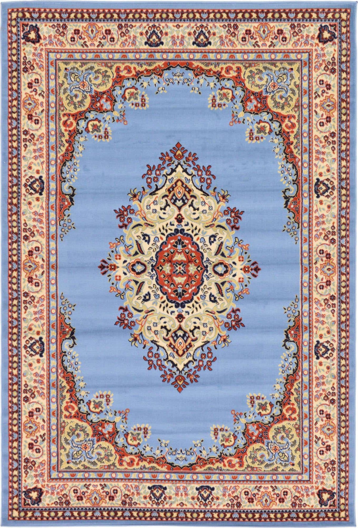 Rechteck Teppich Mashhad Design in Hellblau von Hadorn™ - Lifestyle Image