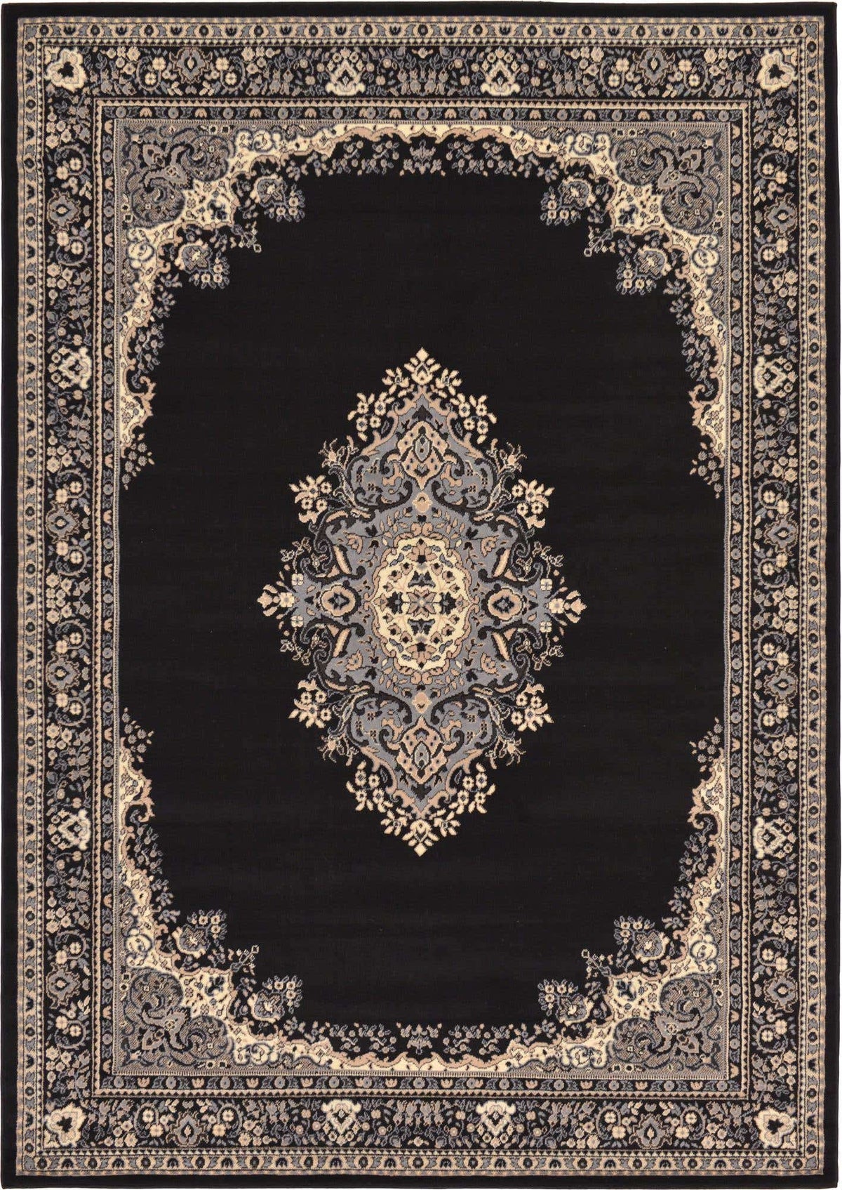 Rechteck Teppich Mashhad Design in Schwarz von Hadorn™ - Lifestyle Image