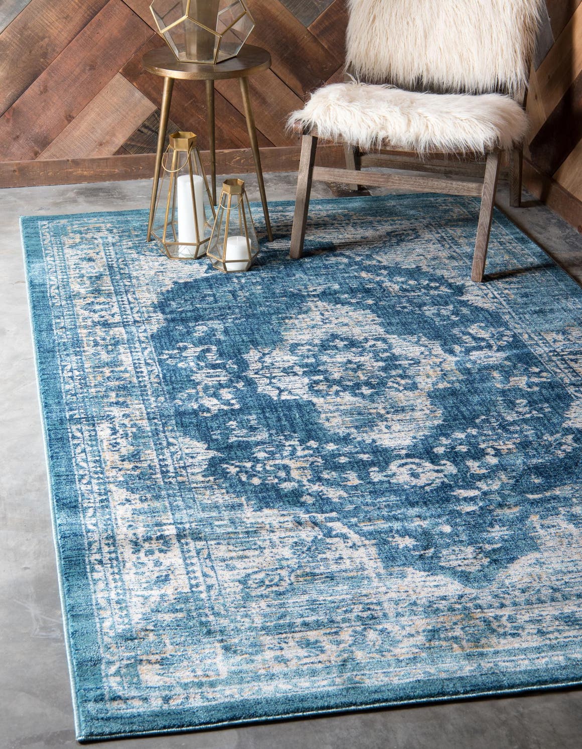 Rechteck Teppich Stockholm in Blau von Hadorn™ - Lifestyle Image