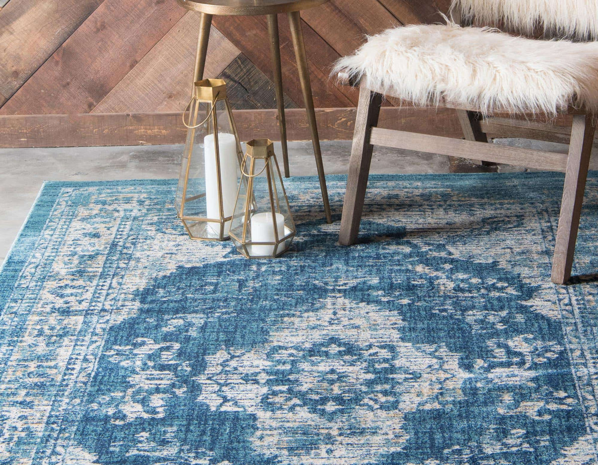 Rechteck Teppich Stockholm in Blau von Hadorn™ - Lifestyle Image