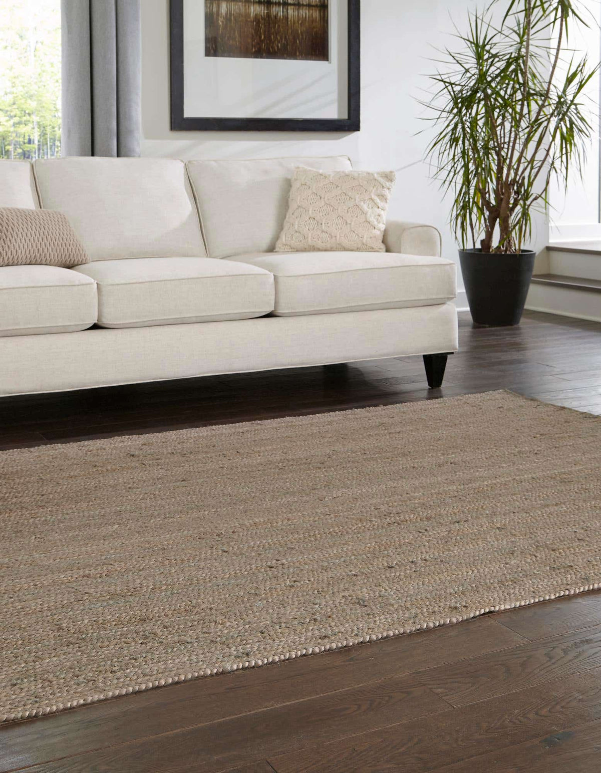 Rechteck Teppich Braided Jute in Grau von Hadorn™ - Lifestyle Image