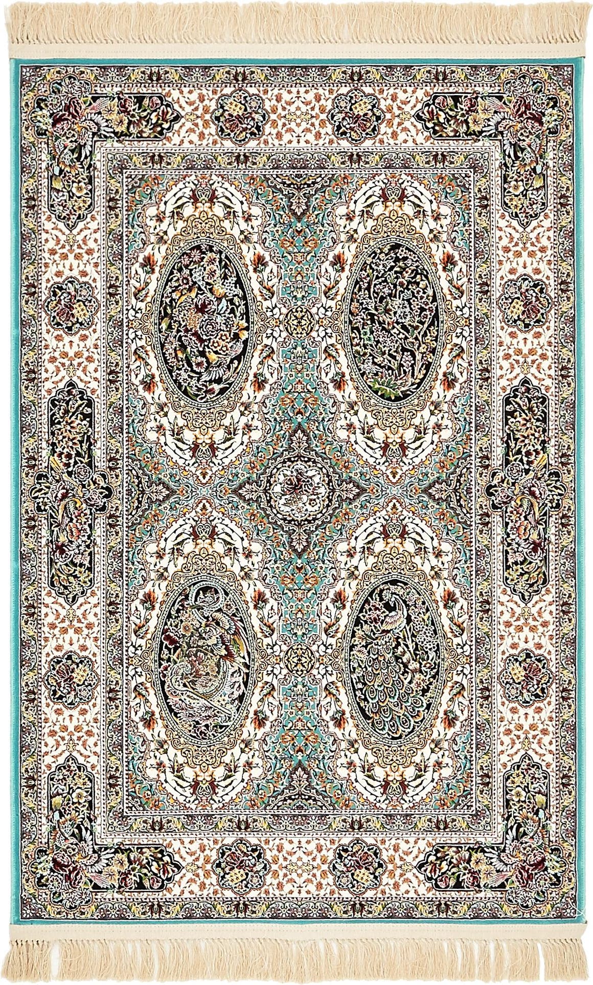 Rechteck Teppich Dynasty in Türkis von Hadorn™ - Lifestyle Image