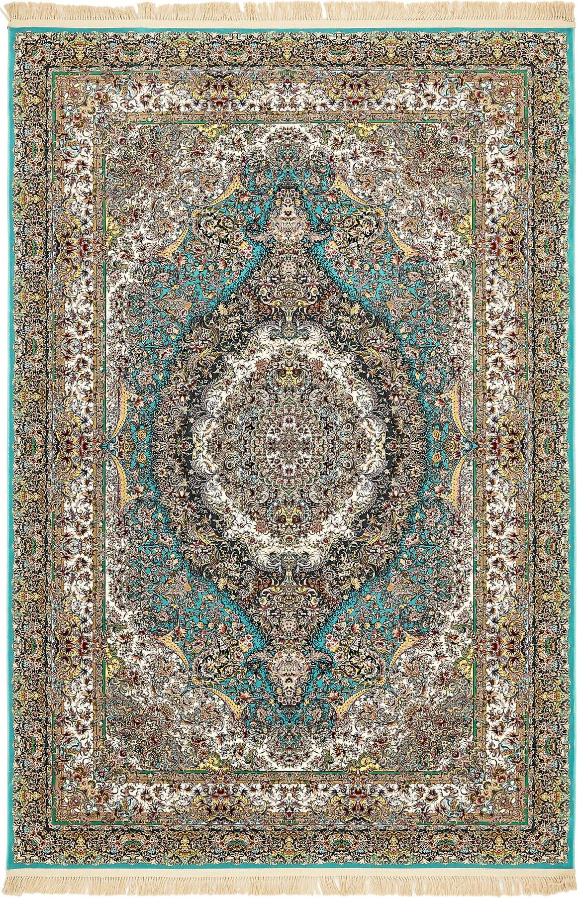 Rechteck Teppich Dynasty in Türkis von Hadorn™ - Lifestyle Image