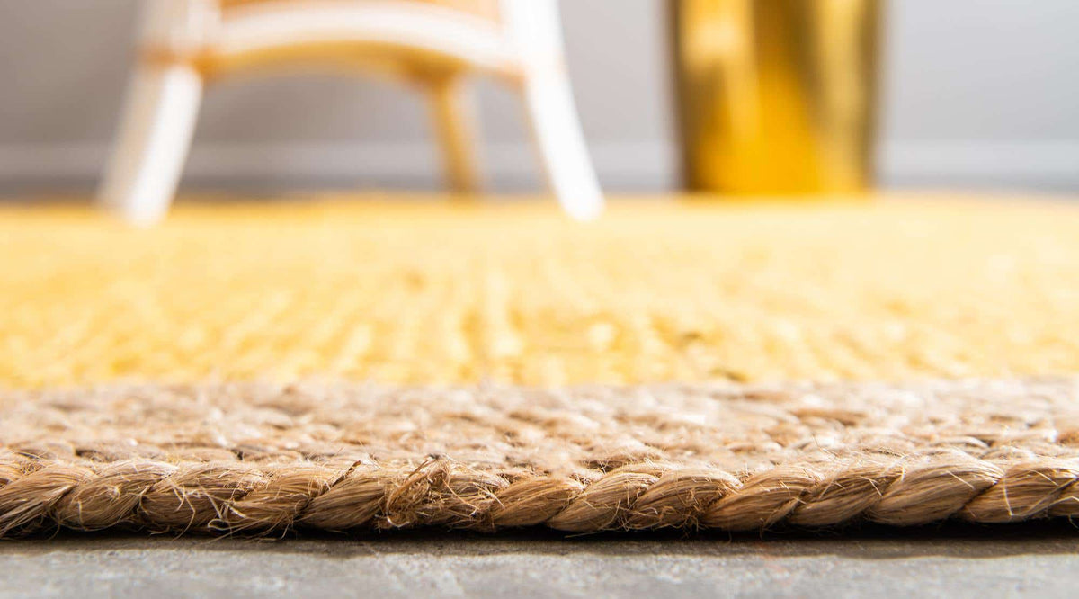 Rechteck Teppich Braided Jute in Gelb von Hadorn™ - Lifestyle Image