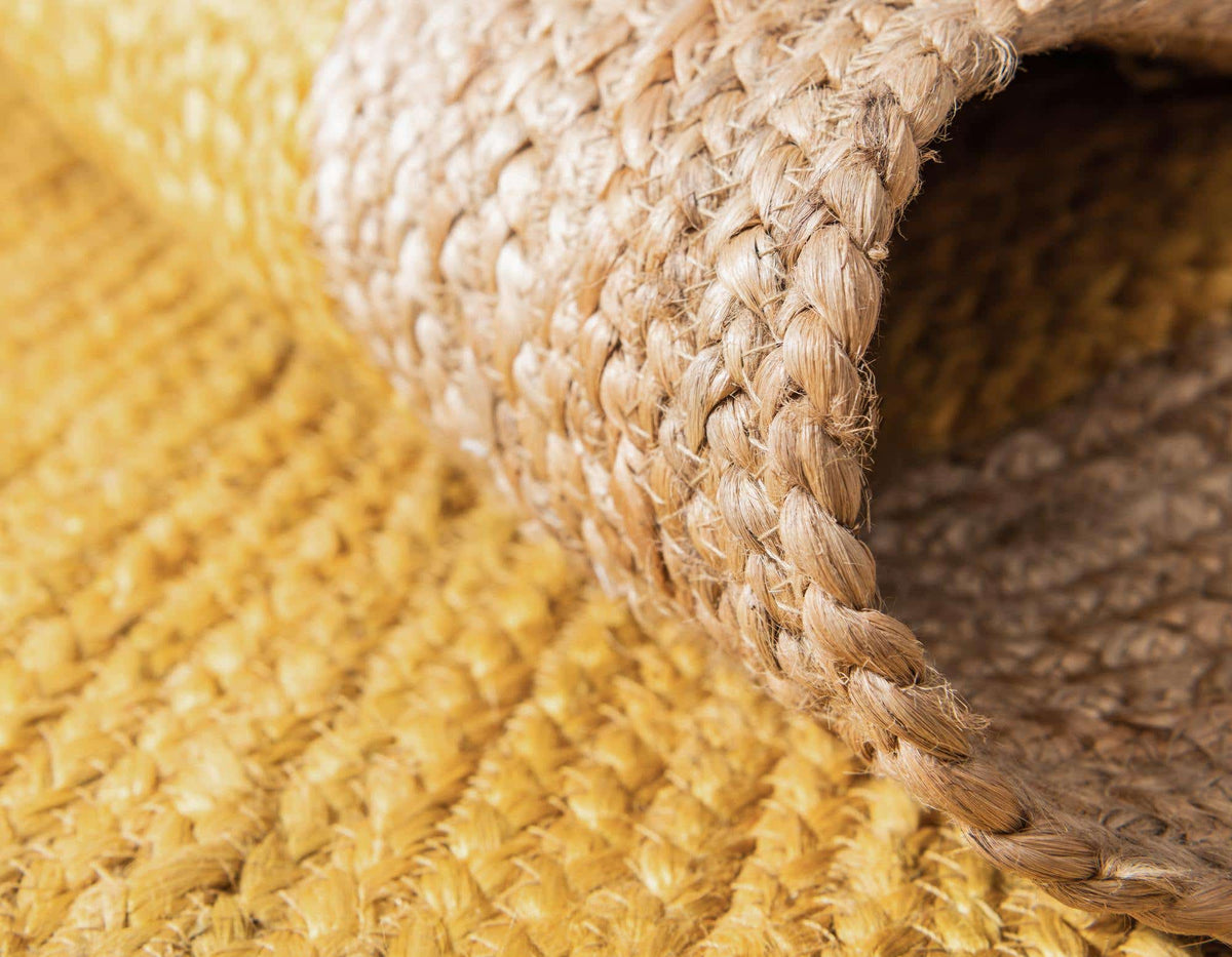 Rechteck Teppich Braided Jute in Gelb von Hadorn™ - Lifestyle Image