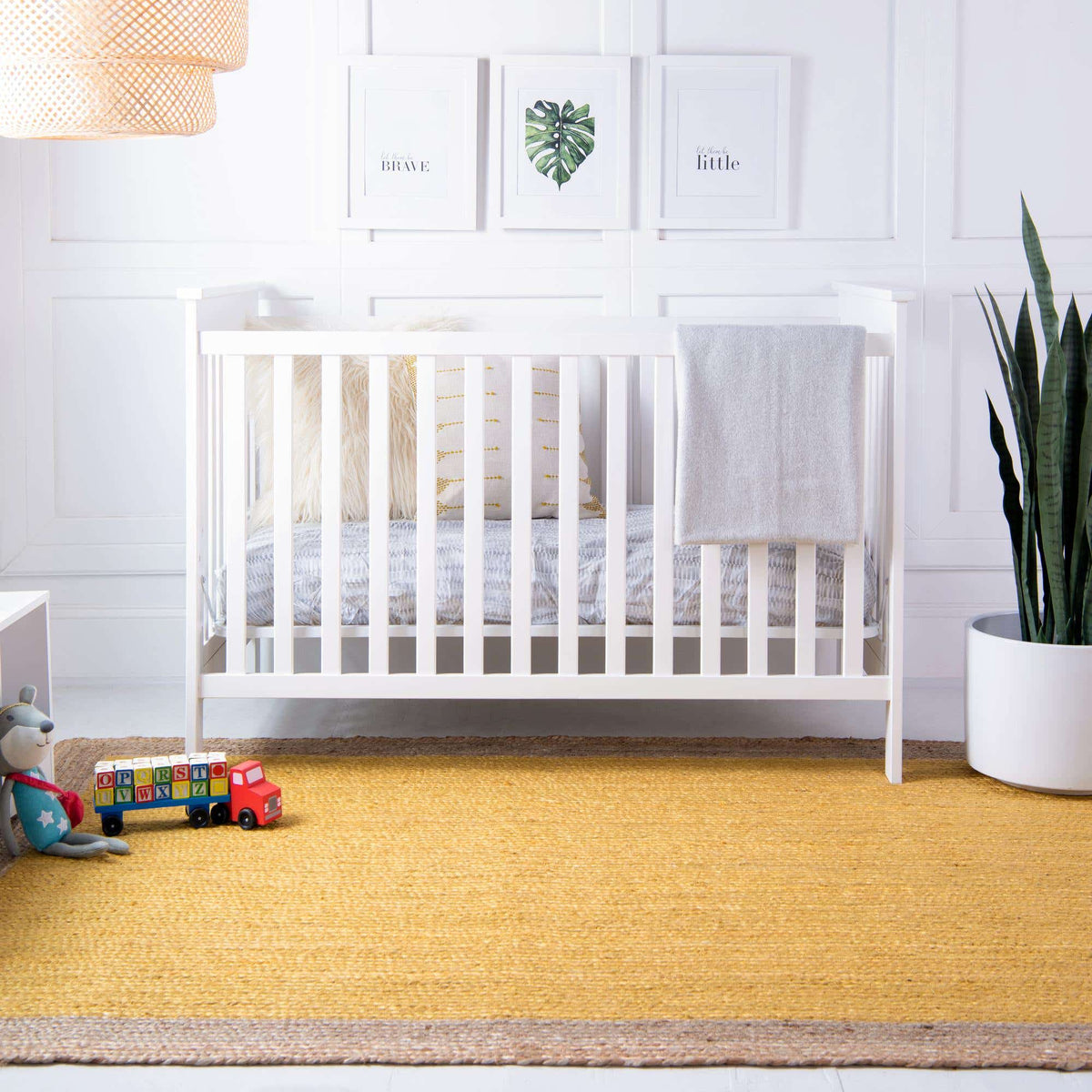 Rechteck Teppich Braided Jute in Gelb von Hadorn™ - Lifestyle Image