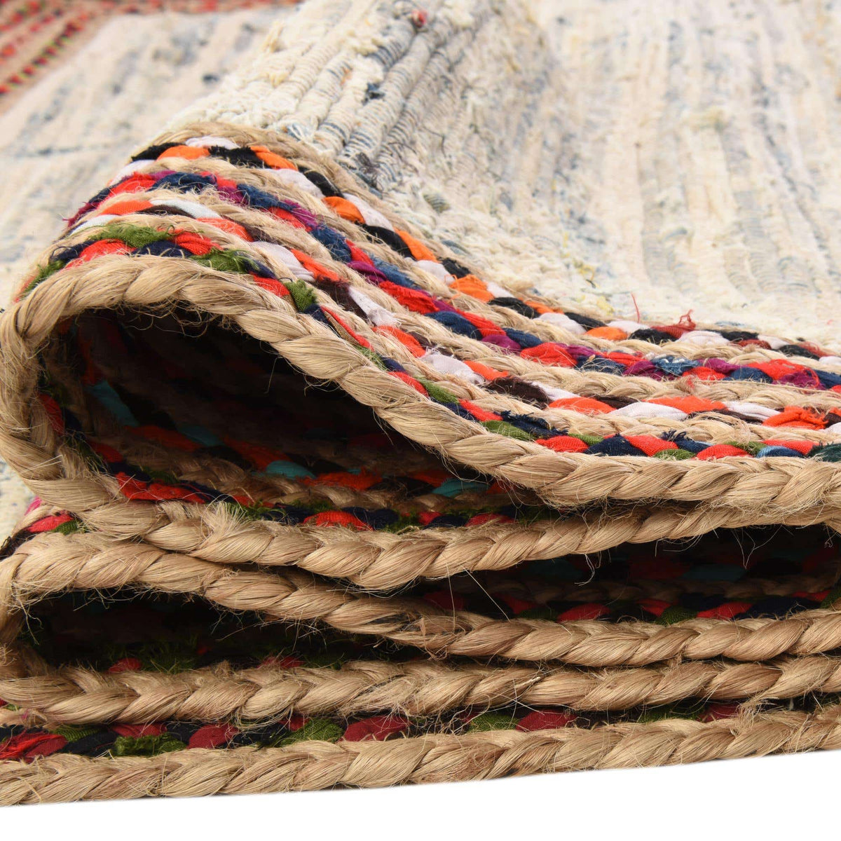 Rechteck Teppich Chindi Jute in Beige von Hadorn™ - Lifestyle Image