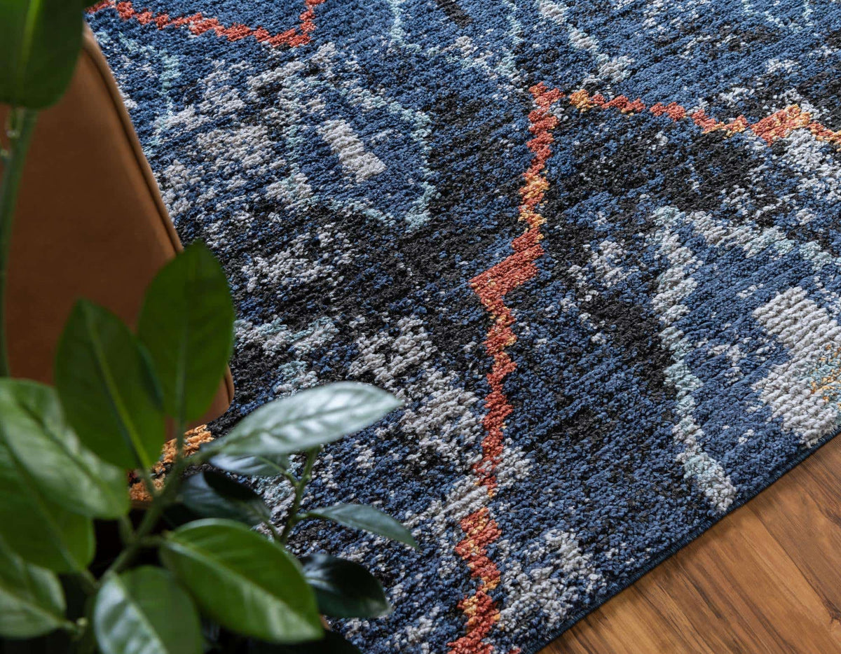 Rechteck Teppich Morocco in Marineblau von Hadorn™ - Lifestyle Image