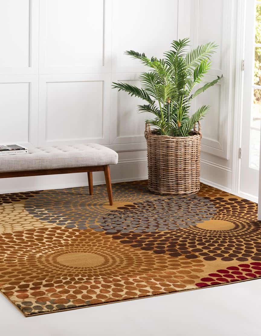 Quadratisch Teppich Coffee Shop in Beige von Hadorn™ - Lifestyle Image