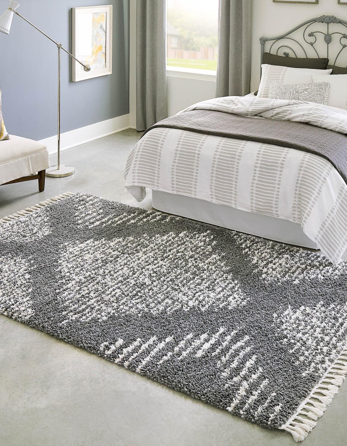 Rechteck Hochflorteppich Serenity Shag in Grau von Hadorn™ - Lifestyle Image