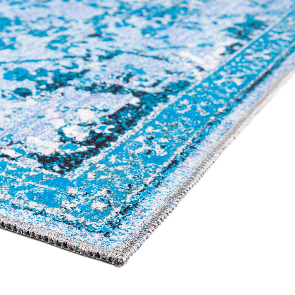 Rechteck Teppich Renaissance in Aqua Blau von Hadorn™ - Lifestyle Image